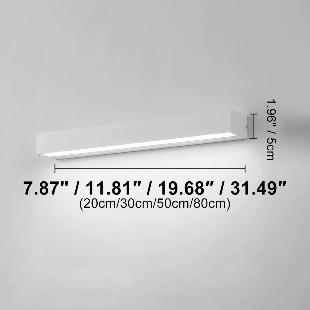 Outdoor LED Wall Sconce Die-Cast Aluminum Porch Light Black White 8-32 in Weatherproof Fixture for Balcony Entry Hallway Modern Exterior