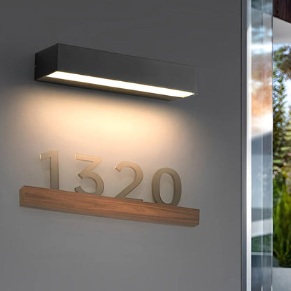 Outdoor LED Wall Sconce Die-Cast Aluminum Porch Light Black White 8-32 in Weatherproof Fixture for Balcony Entry Hallway Modern Exterior