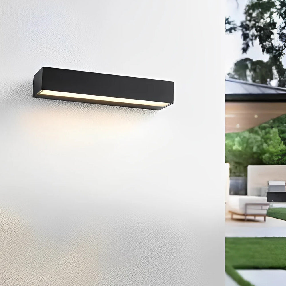 Outdoor LED Wall Sconce Die-Cast Aluminum Porch Light Black White 8-32 in Weatherproof Fixture for Balcony Entry Hallway Modern Exterior
