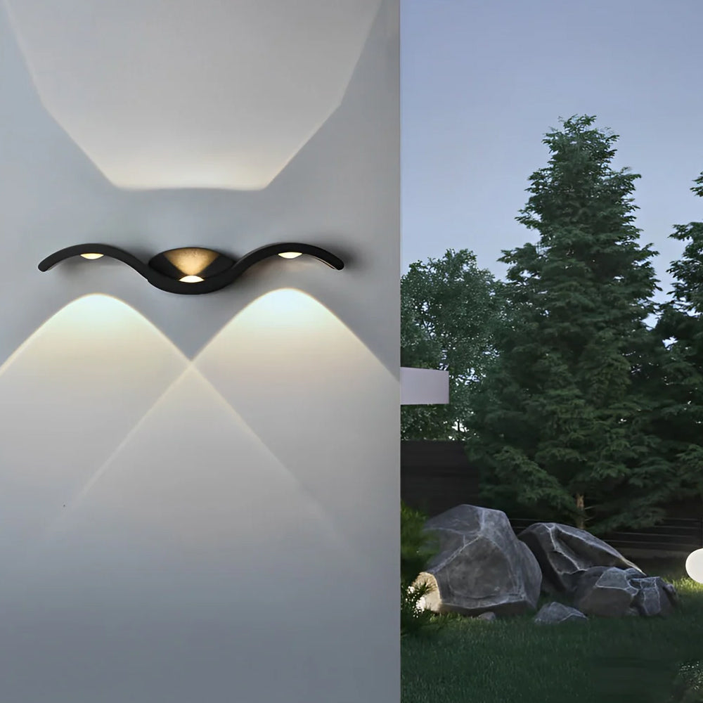 Outdoor LED Wall Sconce Aluminum 15 in Round Fixture for Garden Pathway Patio Villa Entrance Balcony Exterior Facade Modern Weatherproof Por