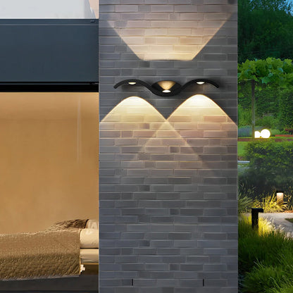 Outdoor LED Wall Sconce Aluminum 15 in Round Fixture for Garden Pathway Patio Villa Entrance Balcony Exterior Facade Modern Weatherproof Por