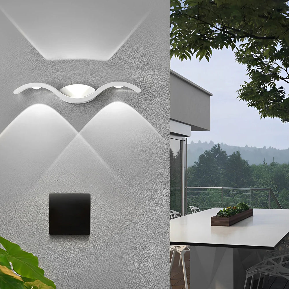 Outdoor LED Wall Sconce Aluminum 15 in Round Fixture for Garden Pathway Patio Villa Entrance Balcony Exterior Facade Modern Weatherproof Por