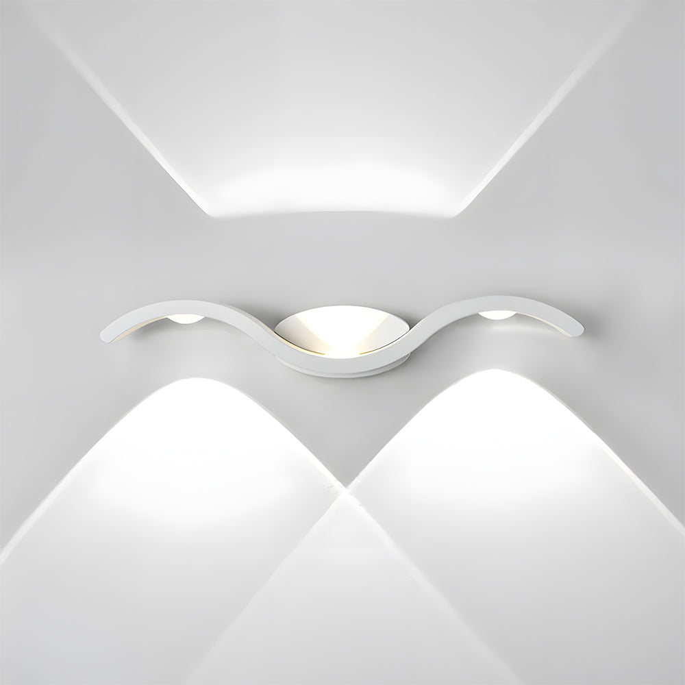 Outdoor LED Wall Sconce Aluminum 15 in Round Fixture for Garden Pathway Patio Villa Entrance Balcony Exterior Facade Modern Weatherproof Por
