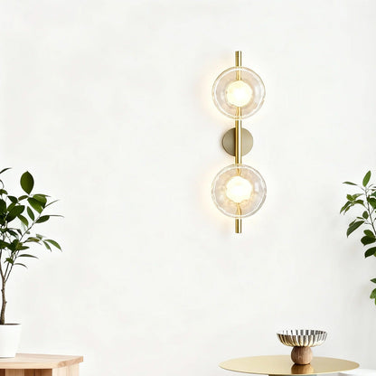 Glass Sconce Light Fixture for Bedroom & Hallway – Iron Frame LED Accent Lighting 8 Inch – Indoor Wall Mount Ambient Light