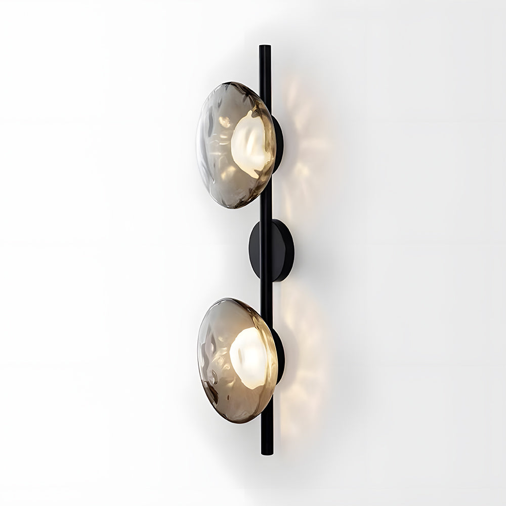 Glass Sconce Light Fixture for Bedroom & Hallway – Iron Frame LED Accent Lighting 8 Inch – Indoor Wall Mount Ambient Light