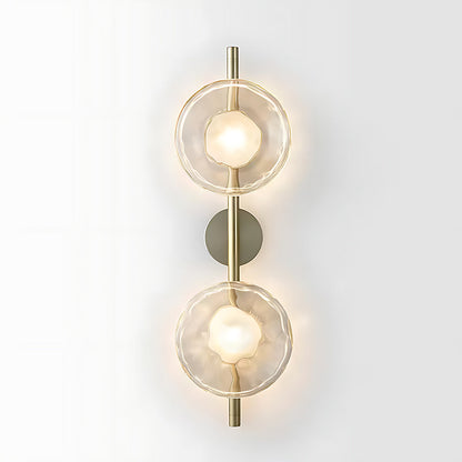 Glass Sconce Light Fixture for Bedroom & Hallway – Iron Frame LED Accent Lighting 8 Inch – Indoor Wall Mount Ambient Light