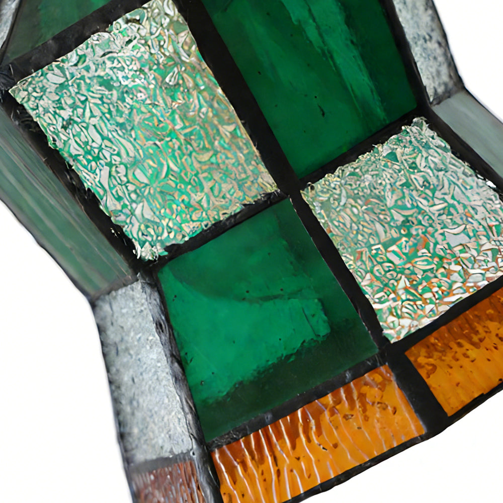 Stained Glass Sconce with Copper Frame E27 Socket Indoor Accent Fixture for Entryways Staircases Reading Nooks Vintage-Inspired Art Deco Lig
