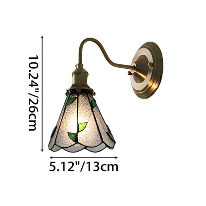 Stained Glass Sconce with Copper Frame E27 Socket Indoor Accent Fixture for Entryways Staircases Reading Nooks Vintage-Inspired Art Deco Lig