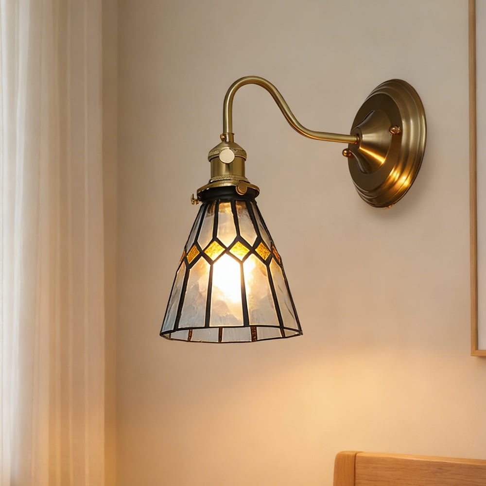 Indoor Sconce Light Metal & Glass 10 Inch Vintage Style for Entryway Corridor Bedroom Dining Room Home Accent Fixture