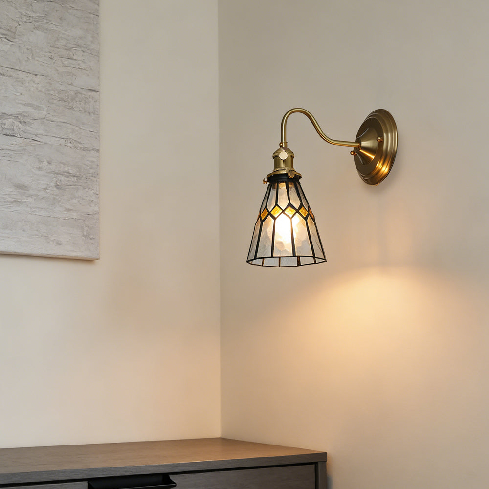 Indoor Sconce Light Metal & Glass 10 Inch Vintage Style for Entryway Corridor Bedroom Dining Room Home Accent Fixture