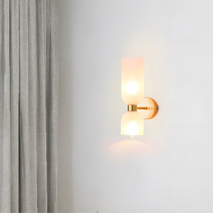 Dual-Arm Sconce with Clear Glass Shades 14 Inch Height Swivel Heads for Bedside Task Reading Hallway Entry Hardwired 110V E12 Socket Up to 4