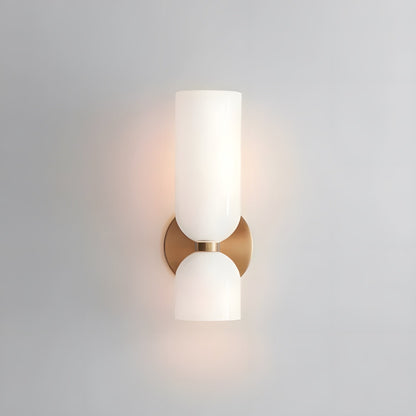 Dual-Arm Sconce with Clear Glass Shades 14 Inch Height Swivel Heads for Bedside Task Reading Hallway Entry Hardwired 110V E12 Socket Up to 4