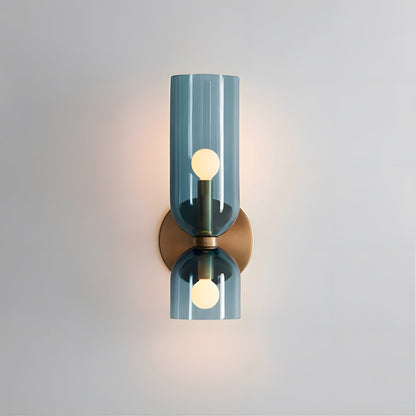 Dual-Arm Sconce with Clear Glass Shades 14 Inch Height Swivel Heads for Bedside Task Reading Hallway Entry Hardwired 110V E12 Socket Up to 4