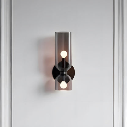 Dual-Arm Sconce with Clear Glass Shades 14 Inch Height Swivel Heads for Bedside Task Reading Hallway Entry Hardwired 110V E12 Socket Up to 4