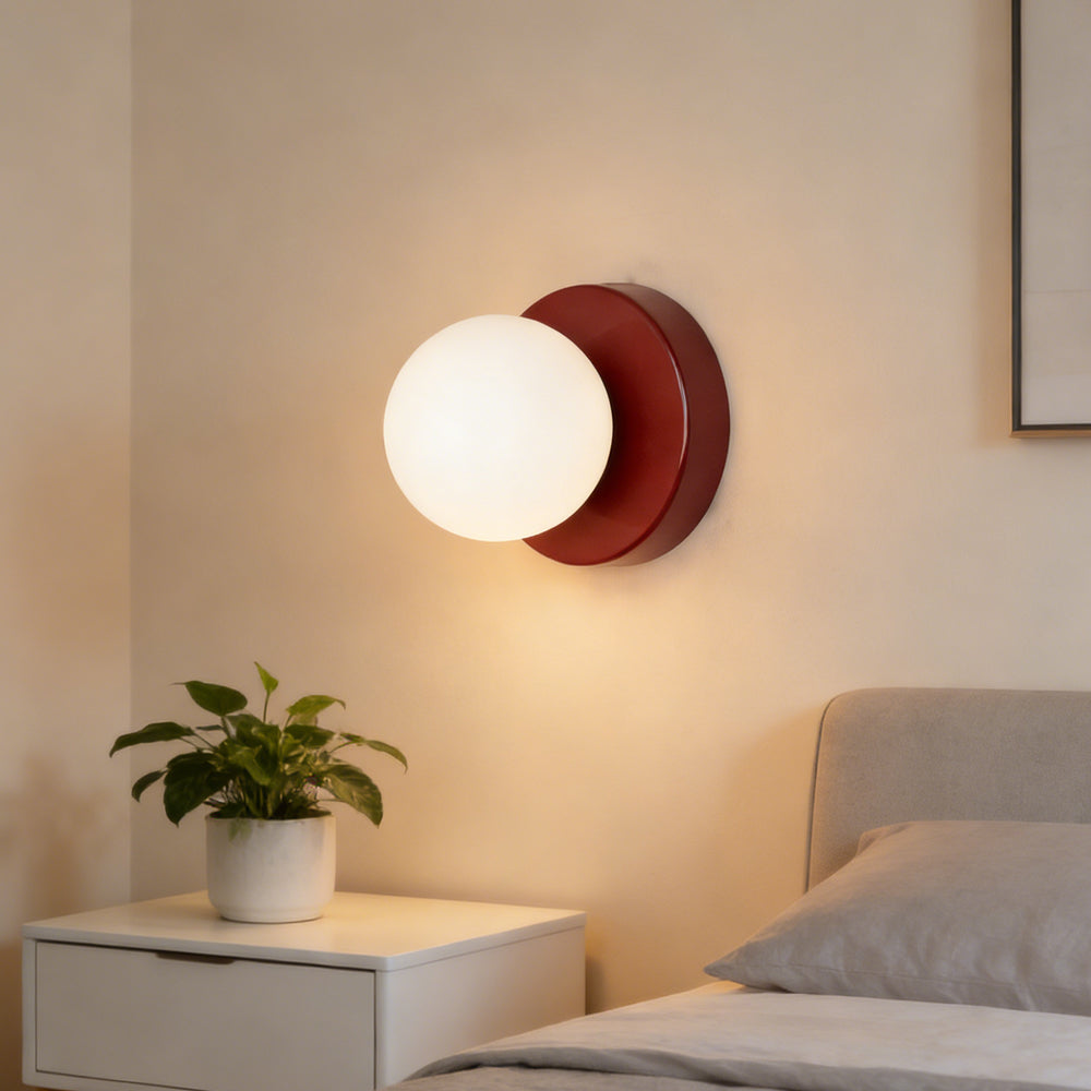 Metal Sconce with Glass Dome – Compact 4.7-Inch Fixture for Hallways, Bedrooms & Entryways – E26 Base 6W Indoor Accent Lighting – Rust-Proof