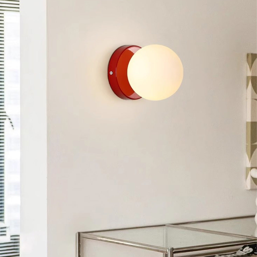 Metal Sconce with Glass Dome – Compact 4.7-Inch Fixture for Hallways, Bedrooms & Entryways – E26 Base 6W Indoor Accent Lighting – Rust-Proof