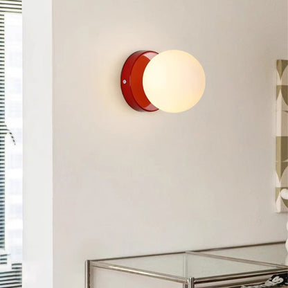 Metal Sconce with Glass Dome – Compact 4.7-Inch Fixture for Hallways, Bedrooms & Entryways – E26 Base 6W Indoor Accent Lighting – Rust-Proof
