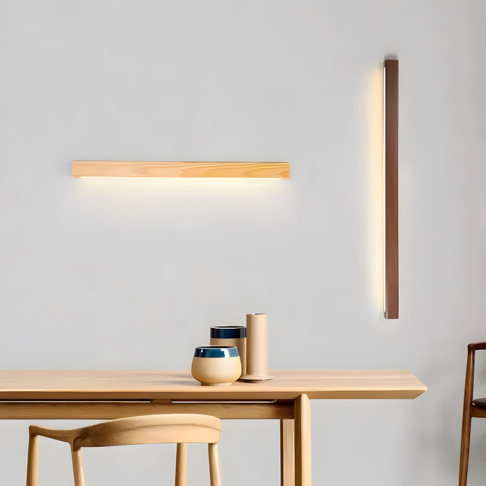 Wooden LED Vanity Mirror Light Fixture for Bathroom Wall 24-Inch Warm Lighting Above Sink Bedroom Illumination Slim Profile Spa-Style Contem
