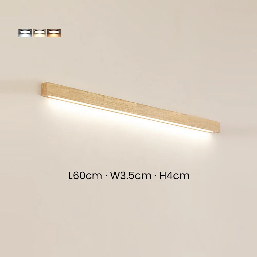 Wooden LED Vanity Mirror Light Fixture for Bathroom Wall 24-Inch Warm Lighting Above Sink Bedroom Illumination Slim Profile Spa-Style Contem