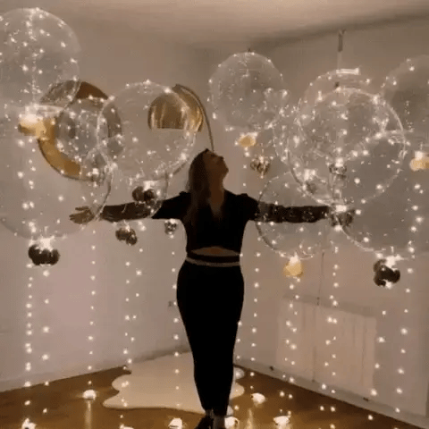Set of 10 LED Balloons – Warm White Lighting for Celebrations