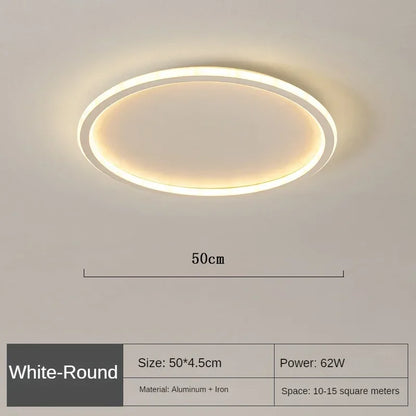 LED Flush Mount Ceiling Light 24-Inch Round Aluminum Contemporary Fixture for Bedroom Living Room Home Office Dimmable Modern Circle Overhea