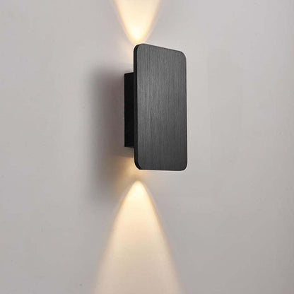 LED Wall Light Fixture Aluminum Rectangle Up Down Sconce for Bedroom Living Room Hallway Modern Minimalist Indoor Accent Lighting 6W Black W
