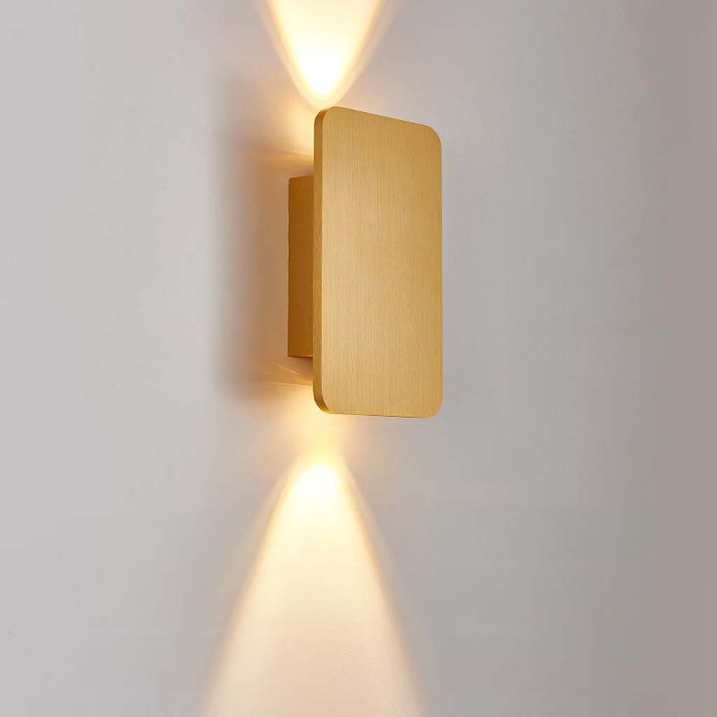 LED Wall Light Fixture Aluminum Rectangle Up Down Sconce for Bedroom Living Room Hallway Modern Minimalist Indoor Accent Lighting 6W Black W