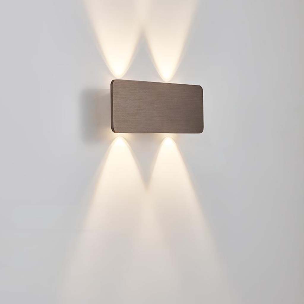 LED Wall Light Fixture Aluminum Rectangle Up Down Sconce for Bedroom Living Room Hallway Modern Minimalist Indoor Accent Lighting 6W Black W