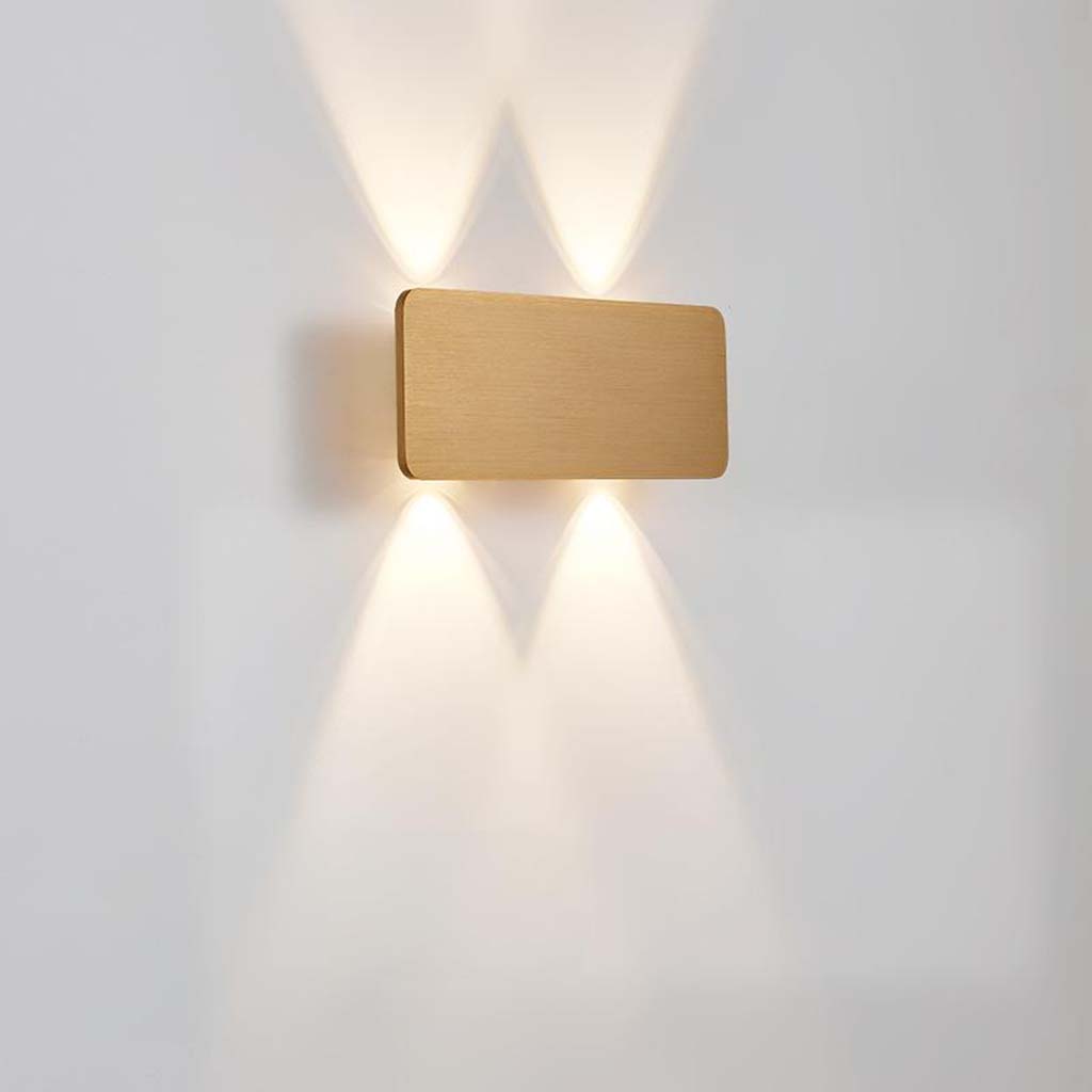 LED Wall Light Fixture Aluminum Rectangle Up Down Sconce for Bedroom Living Room Hallway Modern Minimalist Indoor Accent Lighting 6W Black W