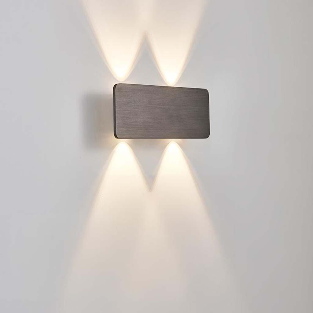 LED Wall Light Fixture Aluminum Rectangle Up Down Sconce for Bedroom Living Room Hallway Modern Minimalist Indoor Accent Lighting 6W Black W