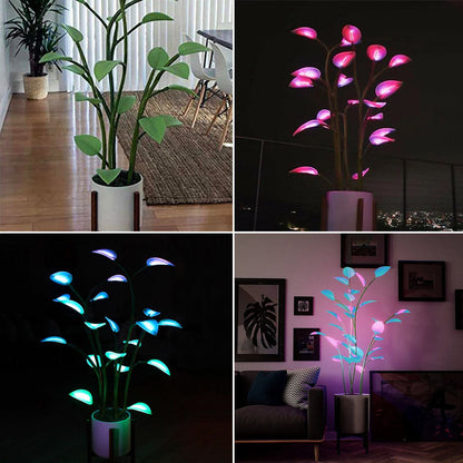 Color-Changing LED Plant Night Light for Bedroom, Living Room & Office – USB Powered Decorative Botanical Lamp with Auto Cycle Lighting