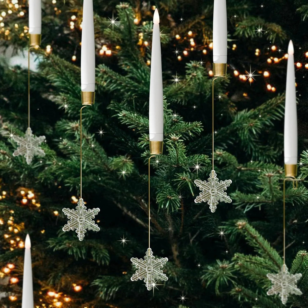 LED Christmas Tree Lights with Remote Control & Warm Glow | Battery-Powered Holiday Decor for Safe Enchantment