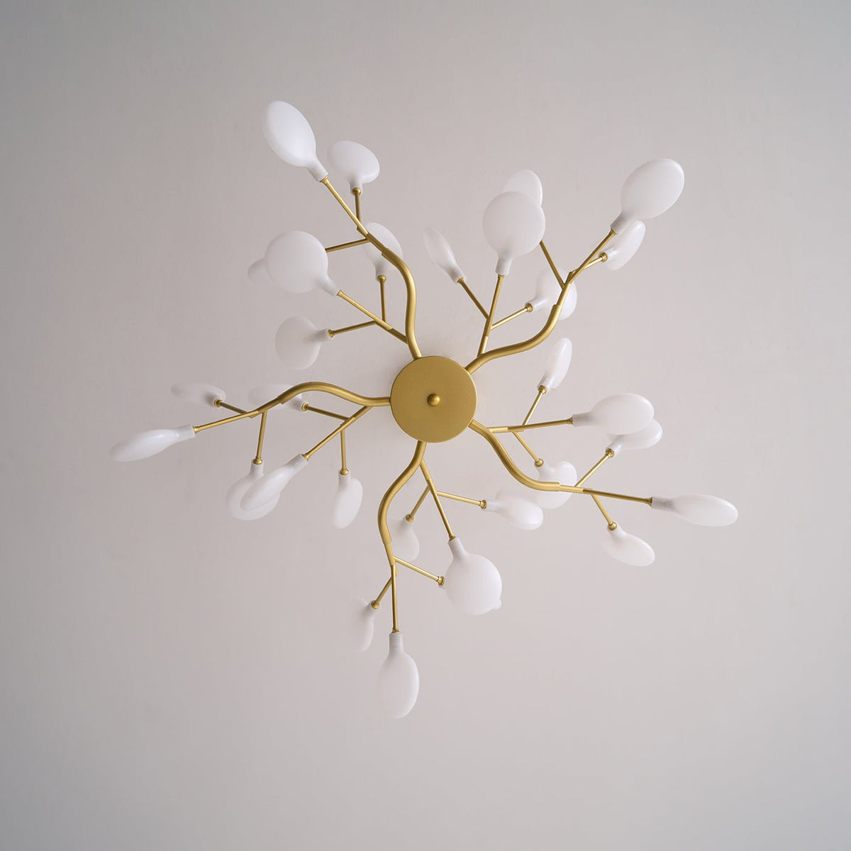 Acrylic Branch Chandelier with Adjustable LED Lights for Dining Room & Entryway - 30 to 63 Light Branches - Dimmable Gold or Black Metal Fin