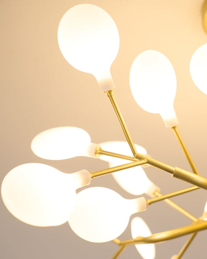 Acrylic Branch Chandelier with Adjustable LED Lights for Dining Room & Entryway - 30 to 63 Light Branches - Dimmable Gold or Black Metal Fin