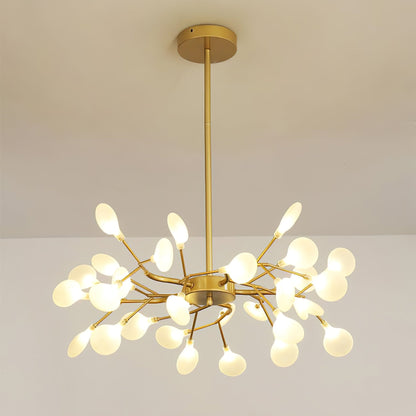 Acrylic Branch Chandelier with Adjustable LED Lights for Dining Room & Entryway - 30 to 63 Light Branches - Dimmable Gold or Black Metal Fin