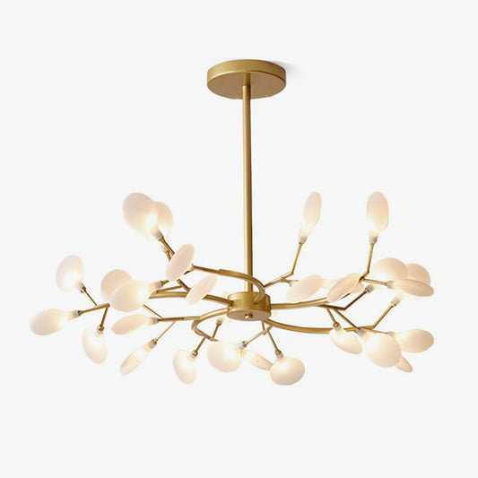 Acrylic Branch Chandelier with Adjustable LED Lights for Dining Room & Entryway - 30 to 63 Light Branches - Dimmable Gold or Black Metal Fin