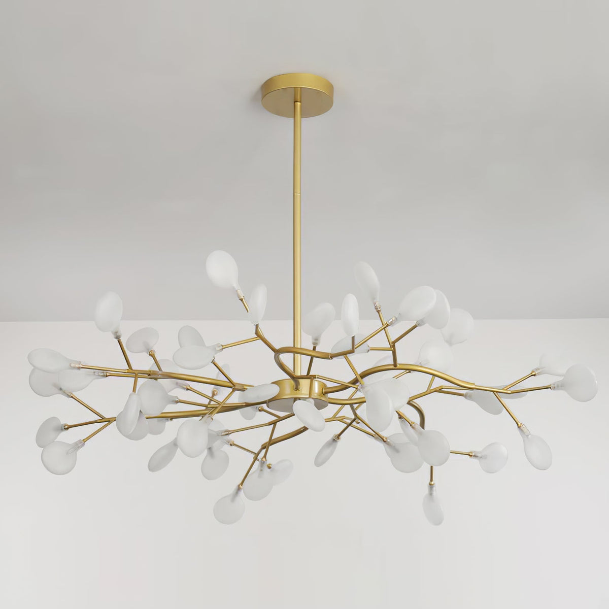 Acrylic Branch Chandelier with Adjustable LED Lights for Dining Room & Entryway - 30 to 63 Light Branches - Dimmable Gold or Black Metal Fin