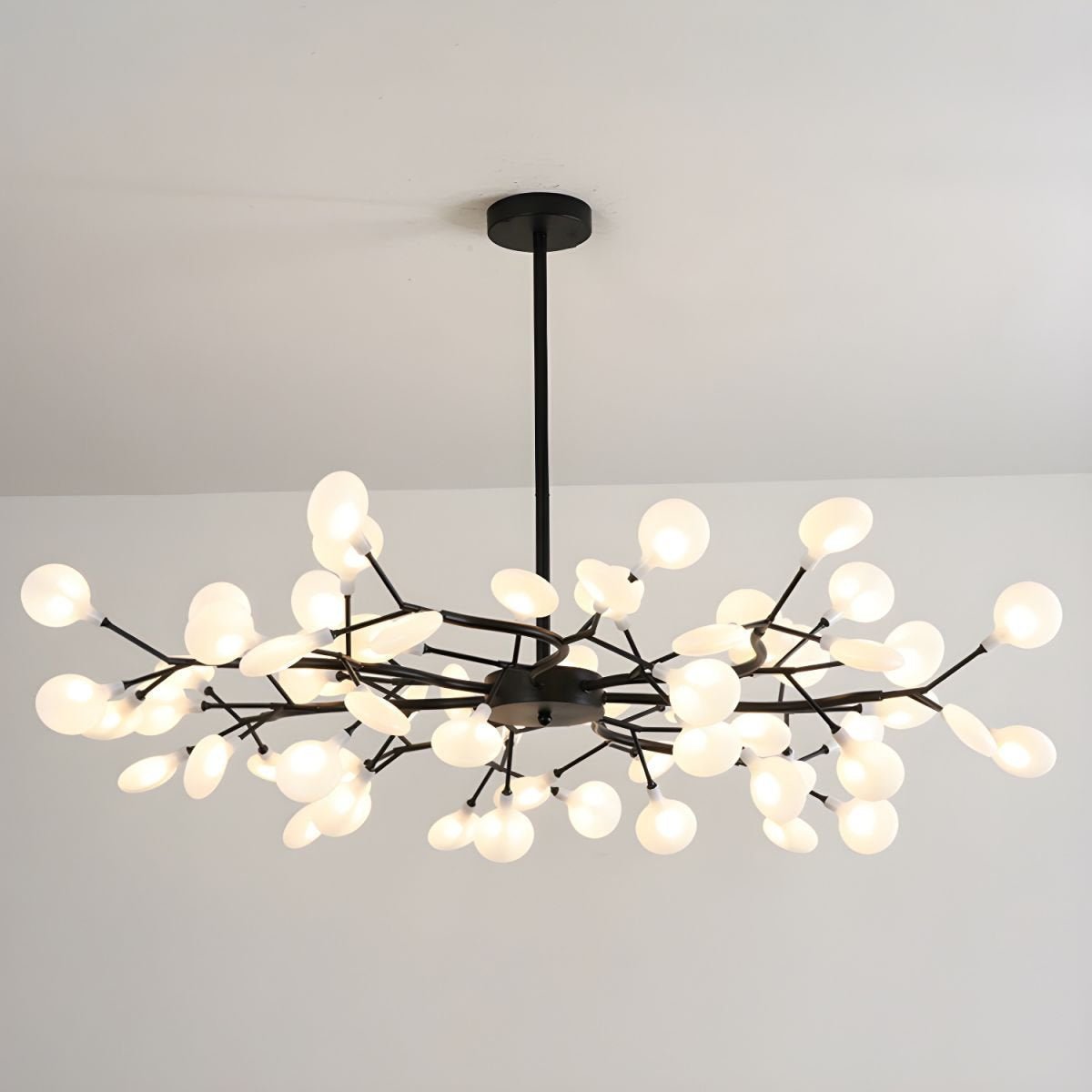 Acrylic Branch Chandelier with Adjustable LED Lights for Dining Room & Entryway - 30 to 63 Light Branches - Dimmable Gold or Black Metal Fin