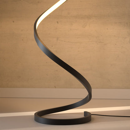 Sculptural Spiral LED Standing Lamp 52 inches Adjustable Brightness Aluminum Contemporary Living Room Bedroom Home Office Remote Dimmable