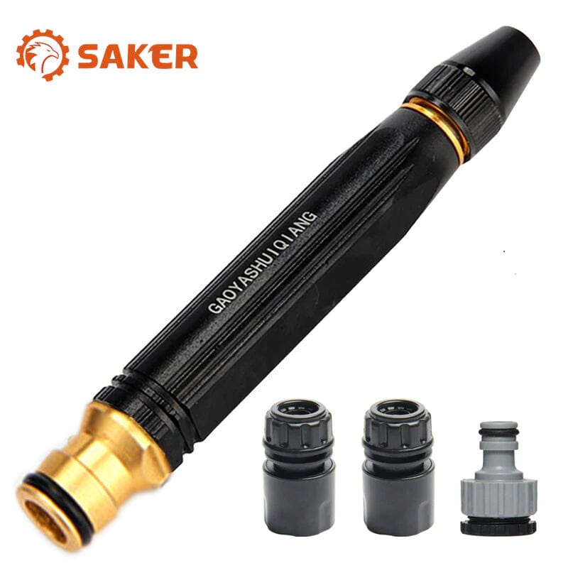 Rotating Metal Garden Hose Nozzle with Adjustable Spray Patterns for Lawn Watering & Car Washing