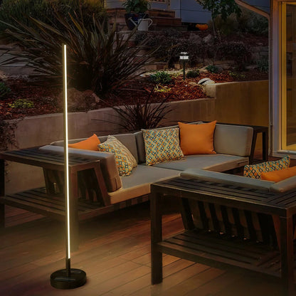 Solar-Powered Patio Floor Lamp with Wireless Charging for Outdoor Spaces