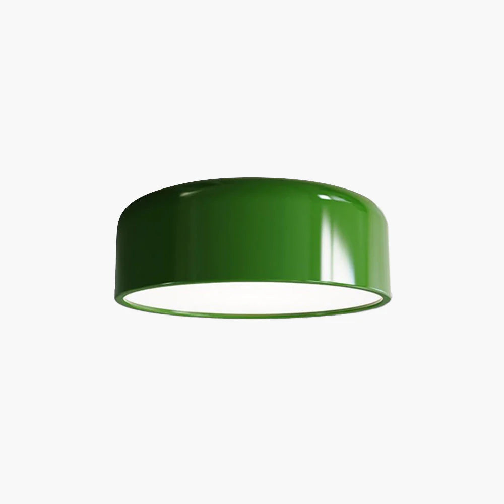 LED Flush Mount Ceiling Light 14-19 in Dimmable Metal Dome Fixture Green for Bedroom Kitchen Office