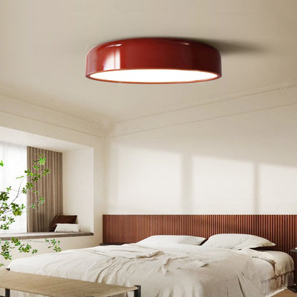 LED Flush Mount Ceiling Light 14-19 in Dimmable Metal Dome Fixture Green for Bedroom Kitchen Office