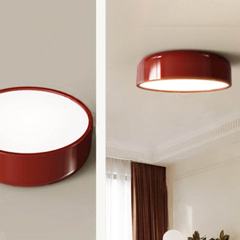 LED Flush Mount Ceiling Light 14-19 in Dimmable Metal Dome Fixture Green for Bedroom Kitchen Office