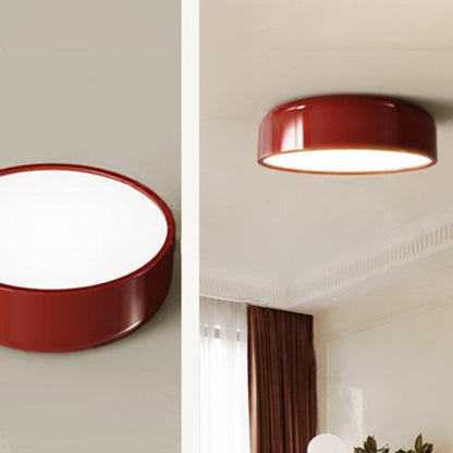 LED Flush Mount Ceiling Light 14-19 in Dimmable Metal Dome Fixture Green for Bedroom Kitchen Office