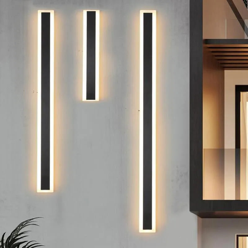 Outdoor Linear LED Wall Sconce 94.5 in Weatherproof Metal Fixture for Patio Exterior Entryway Modern Slim Profile Architecture Lighting