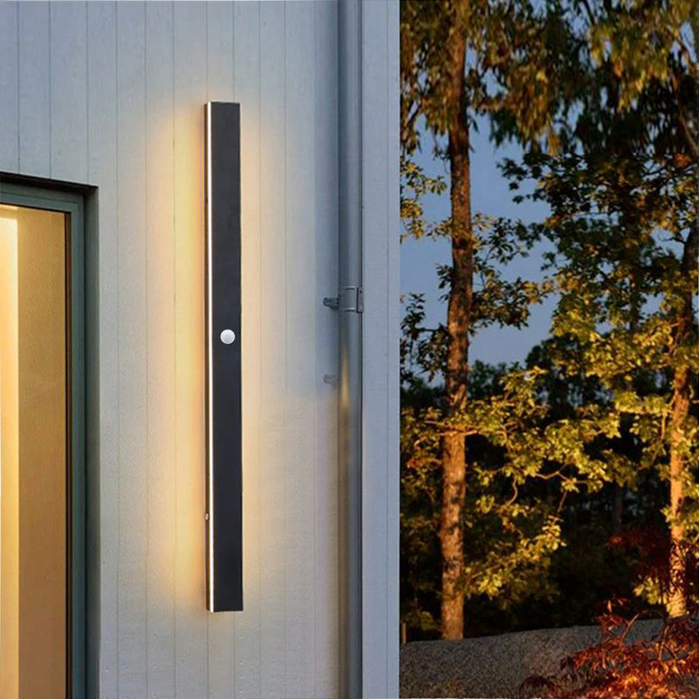 Outdoor LED Wall Light Waterproof Linear Modern Metal Sconce for Porch Garden Patio Courtyard Minimalist Exterior Lighting