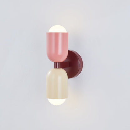 Metal Cylinder Wall Sconce Modern Accent Light for Bedroom Living Room Hardwired LED Indoor Fixture