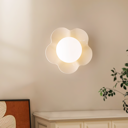 Resin Flower Sconce Light 8 in White Purple Yellow for Bedroom Living Room Hallway G9 Bulb Base Indoor Accent Fixture
