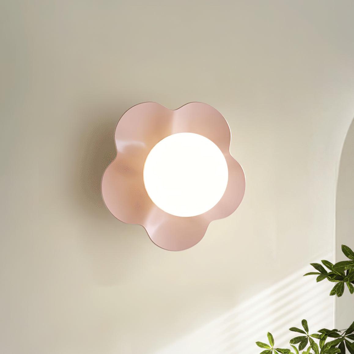 Resin Flower Sconce Light 8 in White Purple Yellow for Bedroom Living Room Hallway G9 Bulb Base Indoor Accent Fixture